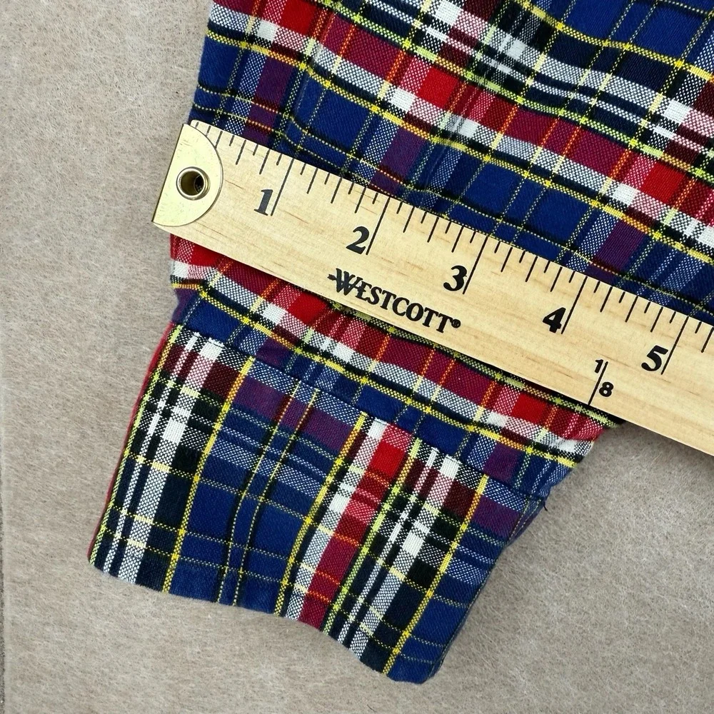 Ralph Lauren Big Shirt XXL Plaid Red Blue Cotton Long Sleeve Button Down USA Fit
